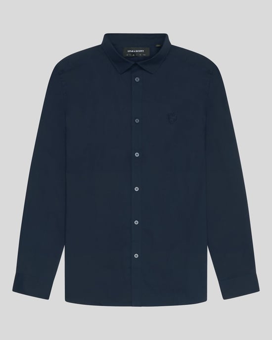 Lyle & Scott Stretch Fabric Poplin Shirt - Navy - Image 5