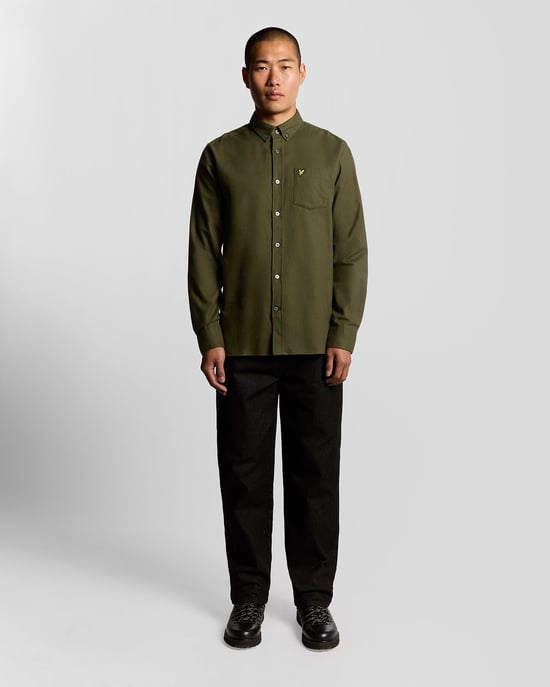Lyle & Scott Knappened Flanellskjorta - Grön - Image 2