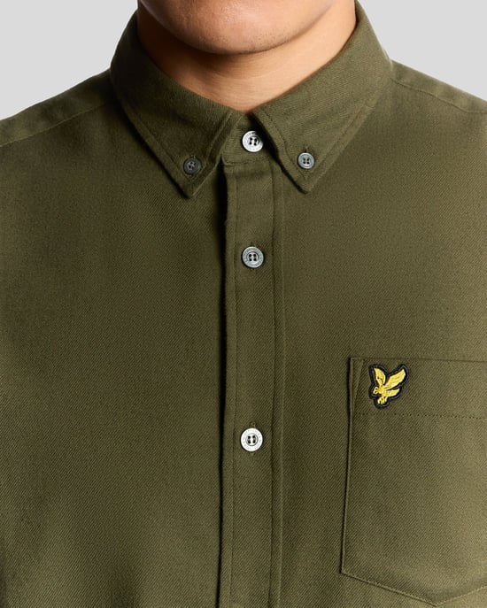 Lyle & Scott Knappened Flanellskjorta - Grön - Image 3