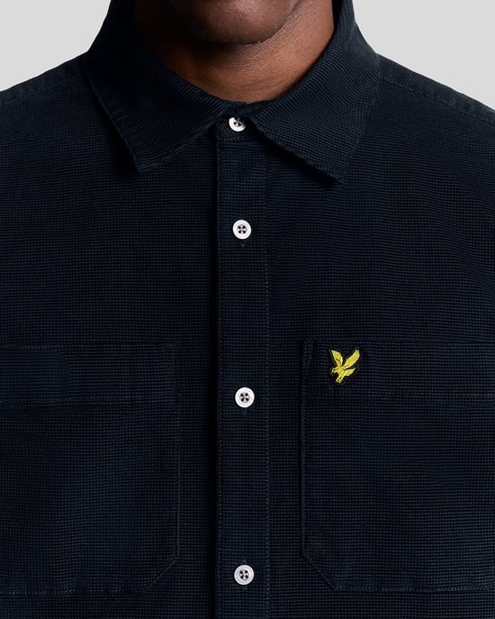 Lyle & Scott Lätt Nål Cord Skjorta - Marinblå - Image 3