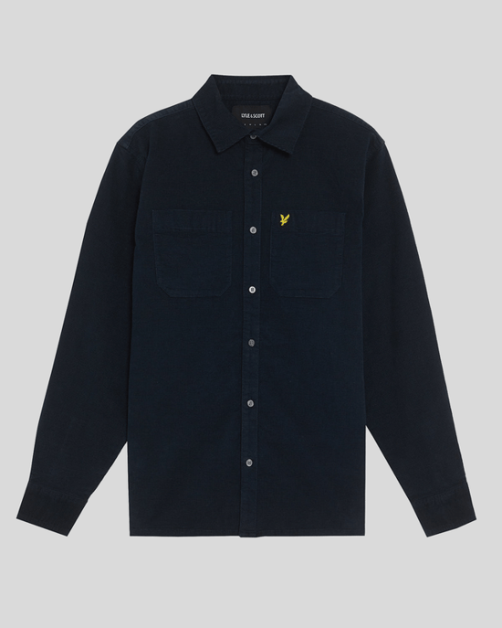 Lyle & Scott Lätt Nål Cord Skjorta - Marinblå - Image 5