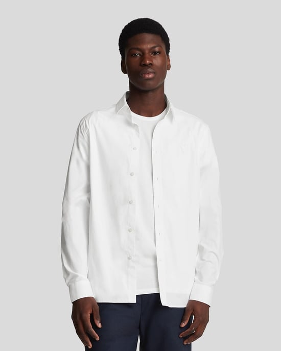 Lyle & Scott stretchstof poplin overhemd - wit - Image 1