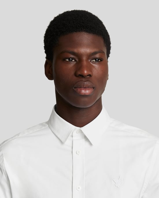Lyle & Scott stretchstof poplin overhemd - wit - Image 4