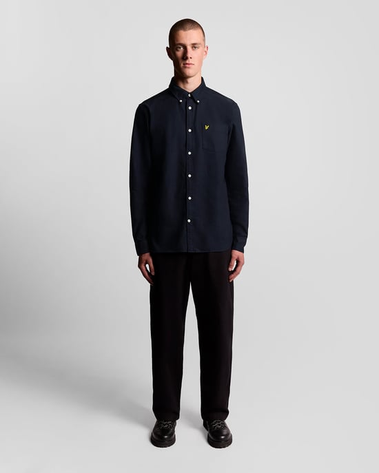 Lyle & Scott Dark Navy Blue Long Sleeve Shirt - Image 2