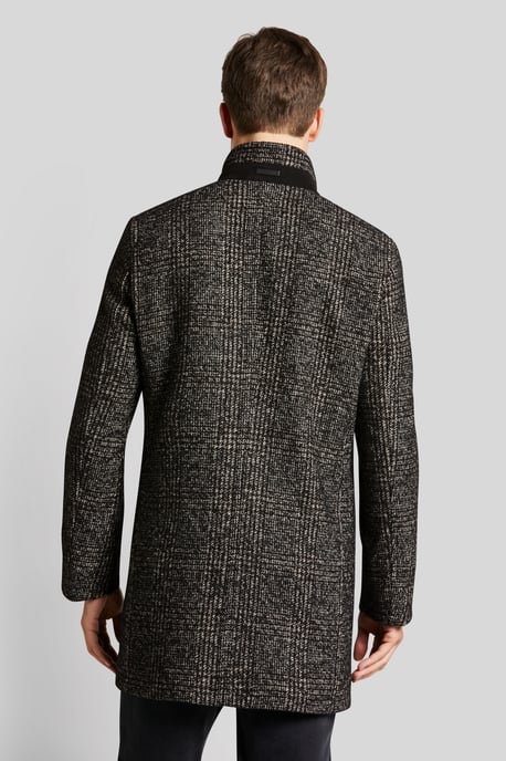 Bugatti Herren Stehkragenmantel mit Karomuster - Image 2