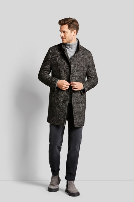 Bugatti Herren Stehkragenmantel mit Karomuster - Image 4