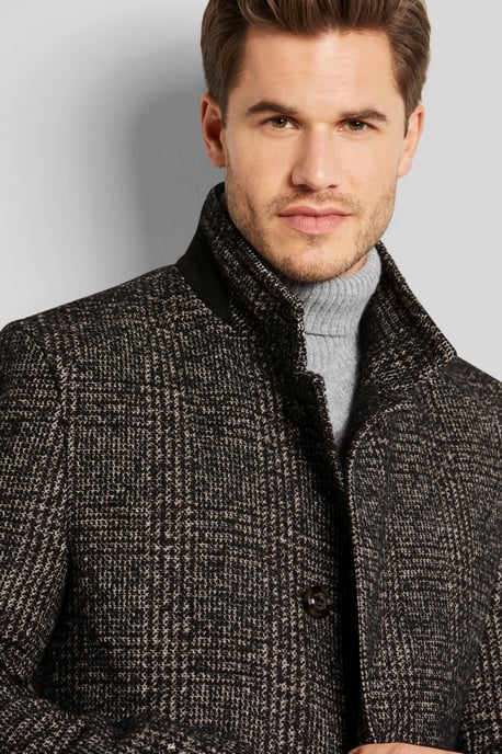 Bugatti Herren Stehkragenmantel mit Karomuster - Image 5