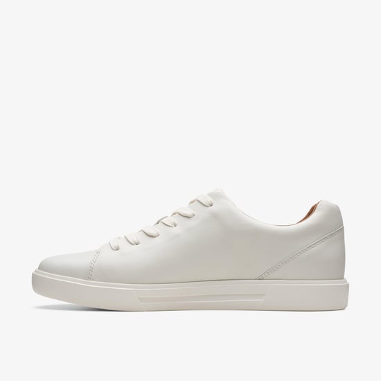 Un Costa Lace White Leather Trainers - Image 2