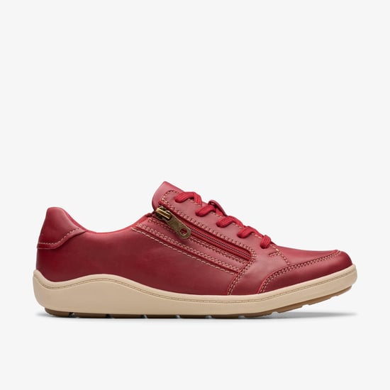 Bryianne Bayla Red Leather Trainers - Image 1