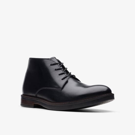 Paulson Mid Black Leather Boots - Image 3