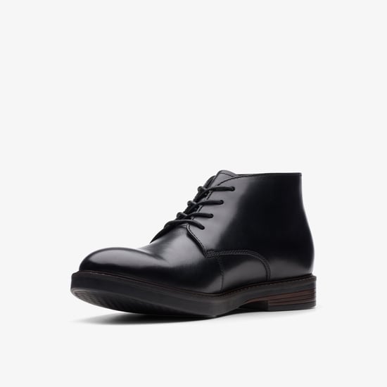 Paulson Mid Black Leather Boots - Image 4
