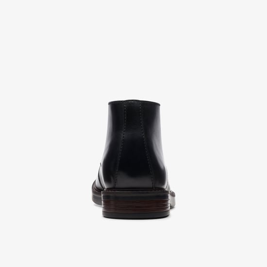 Paulson Mid Black Leather Boots - Image 5