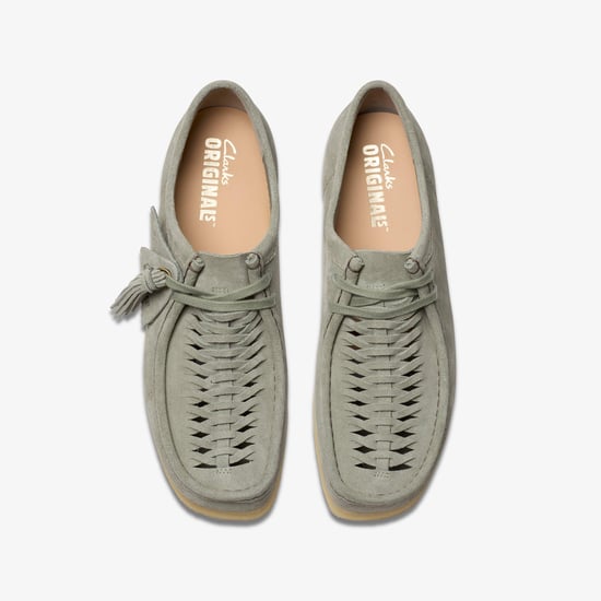 Wallabee Weave Sage Suede Shoes - Image 6