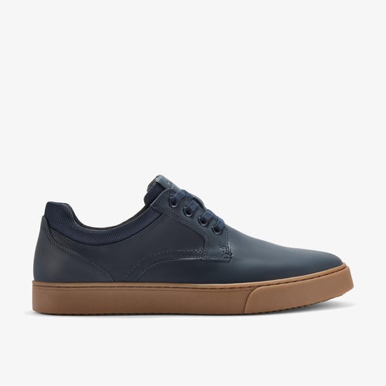 Lockton Das Navy Olie Leer Sneakers - Image 1