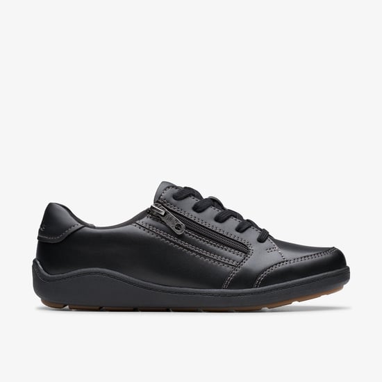Bryianne Bayla Black Leather Trainers - Image 1