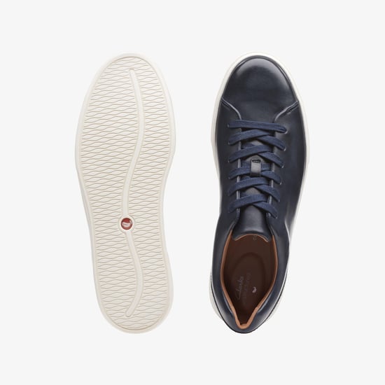 Un Costa Lace Navy Leather Trainers - Image 6