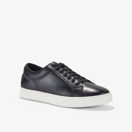 Lockton Lace Black Leather Trainers - Image 4