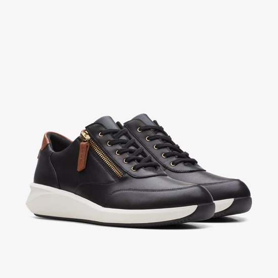 Un Rio Zip Black Leather Trainers - Image 4