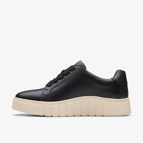 Mykah Joy Black Leather Trainers - Image 2