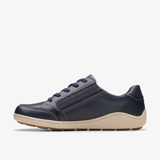 Bryianne Bayla Navy Leather Trainers - Image 2