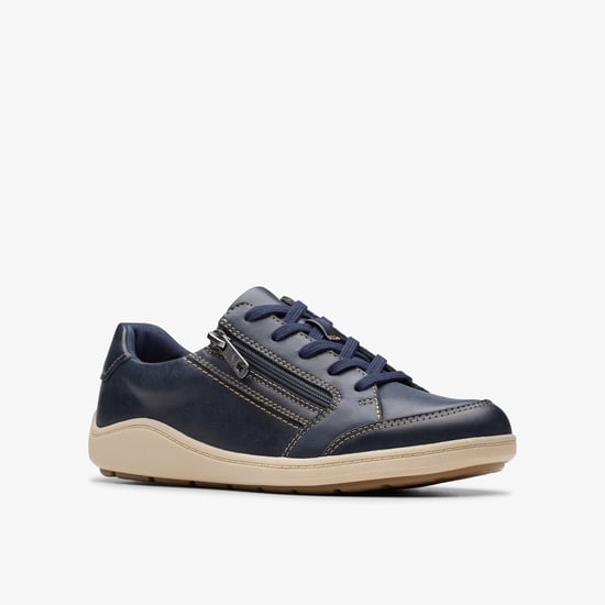 Bryianne Bayla Navy Leather Trainers - Image 4