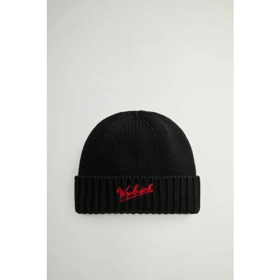 Woolrich Men merino wool logo beanie - Image 1