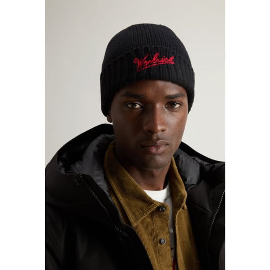 Woolrich Men merino wool logo beanie - Image 2