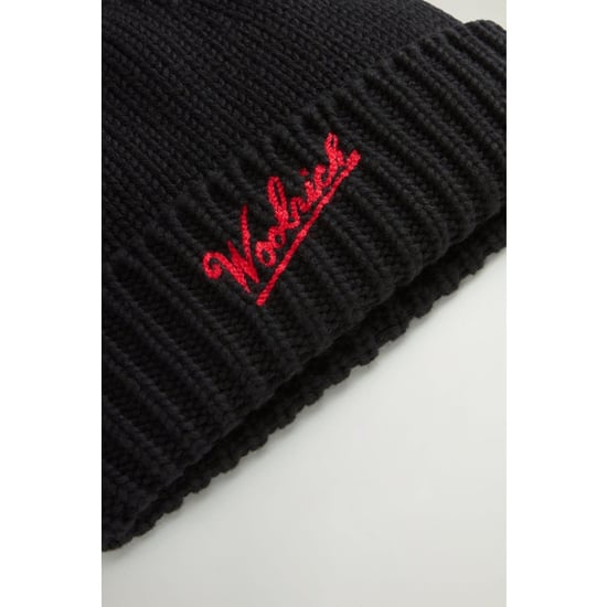 Woolrich Men merino wool logo beanie - Image 3