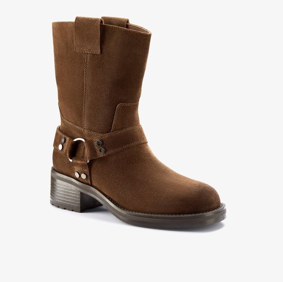 Chai Bliss Dark Tan Suede Boots - Image 4
