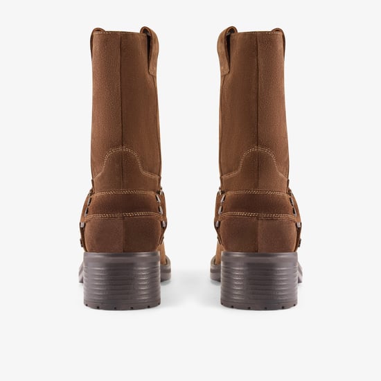 Chai Bliss Dark Tan Suede Boots - Image 5