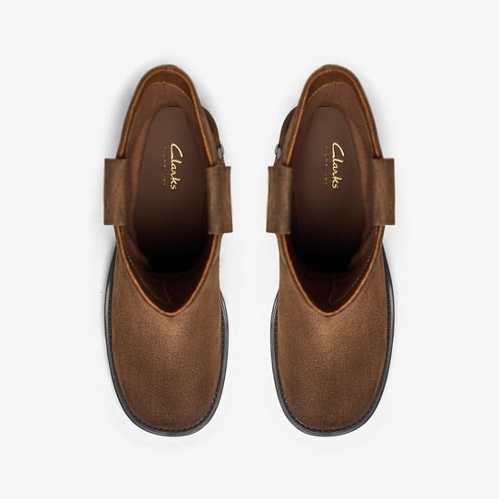 Chai Bliss Dark Tan Suede Boots - Image 6