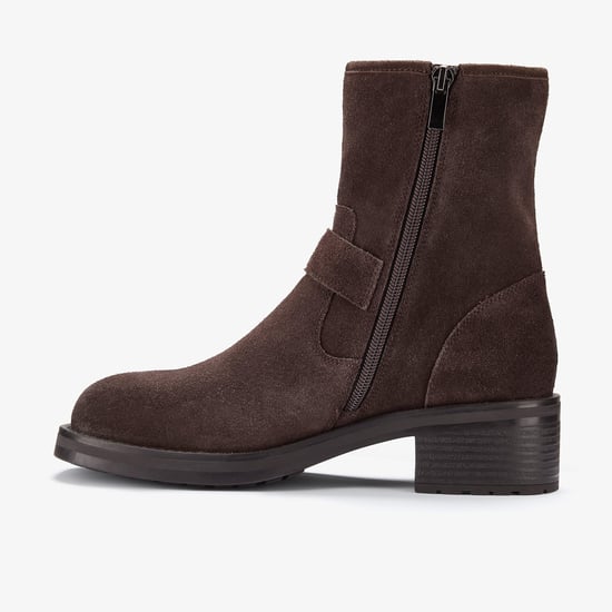 Chai Charm Dark Brown Suede Boots - Image 2