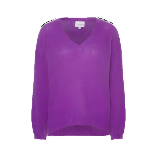 American Dreams Silja v neck knit deep purple - - Image 1