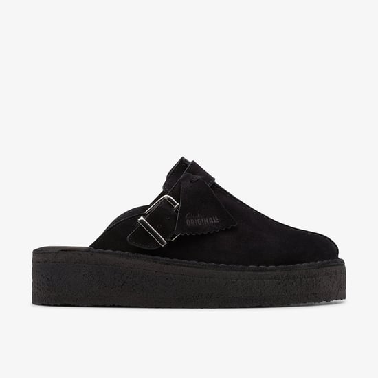 Trek Wedge Mule Black Suede Shoes - Image 1