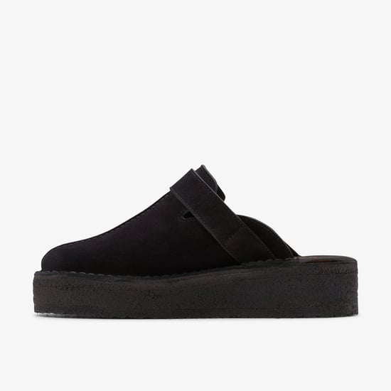 Trek Wedge Mule Black Suede Shoes - Image 2