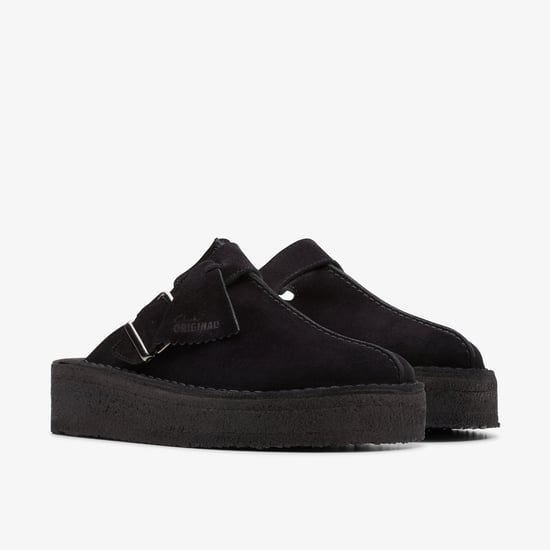 Trek Wedge Mule Black Suede Shoes - Image 4