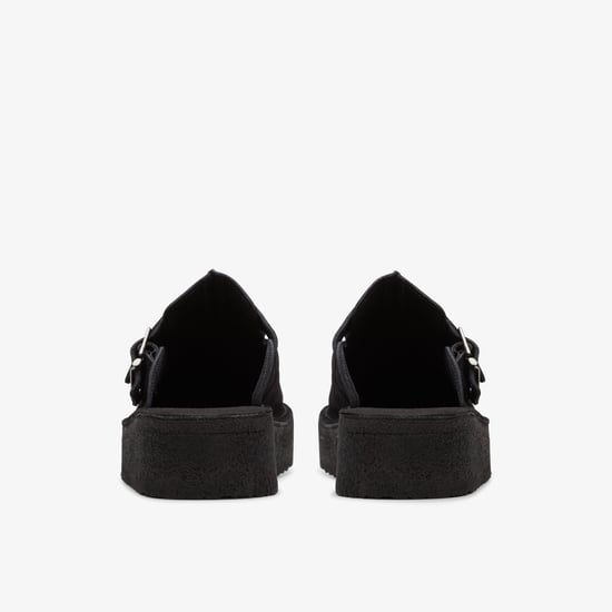 Trek Wedge Mule Black Suede Shoes - Image 5