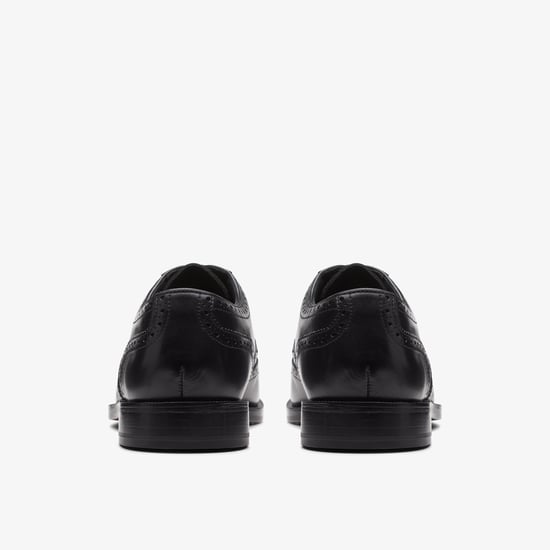 Craftdean Wing Brogue Black Leather Shoes - Image 5