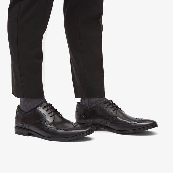 Brandon Limit Brogue Black Leather Shoes - Image 2