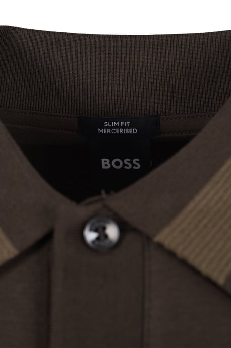 Boss Black Pleins Long Sleeve Polo Open Green - Image 3