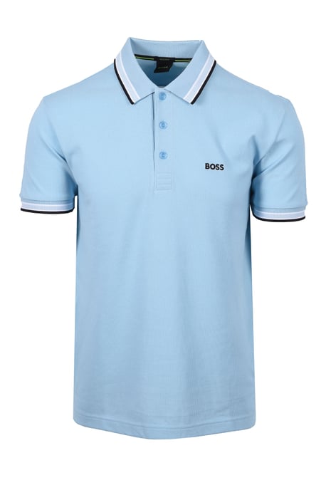 Boss Green Paddy Polo Shirt Light Pastel Blue - Image 1