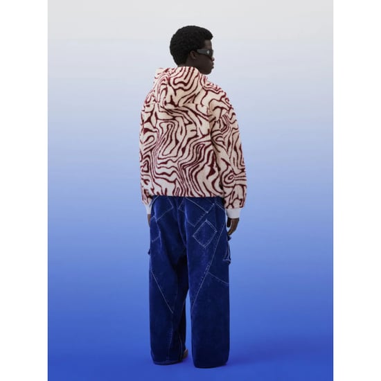 Marcelo Burlon Aop fluid pile over jacket ecru burgundy - Image 3