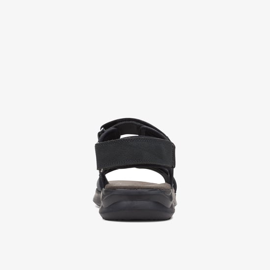 Hapsford Creek Zwarte Geribbelde Leren Sandalen - Image 5