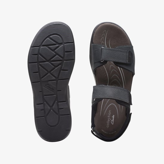 Hapsford Creek Zwarte Geribbelde Leren Sandalen - Image 6