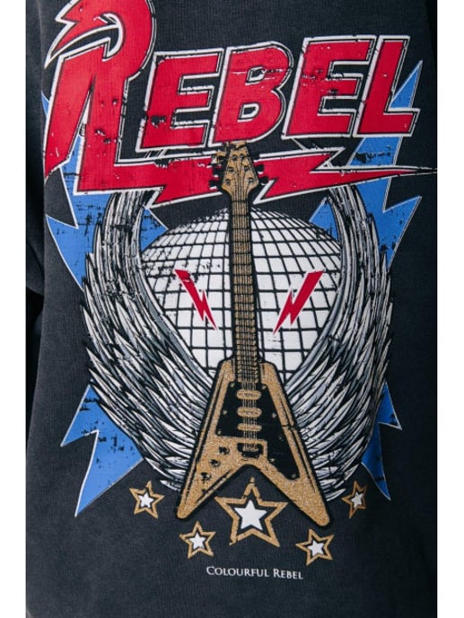 Colourful Rebel Rebel guitar oversized hoodie - Image 2