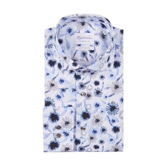 Michaelis Overhemd met grote bloemen en lichte knopen - Image 2