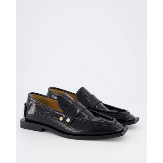 Ganni Dames black croco loafers - Image 2