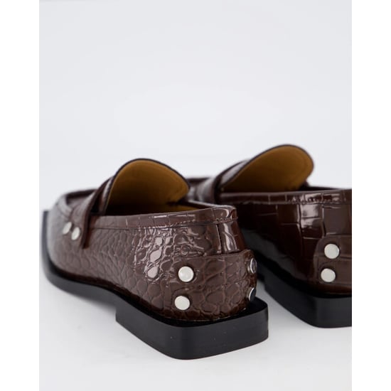 Ganni Dames brown croco loafers - Image 3