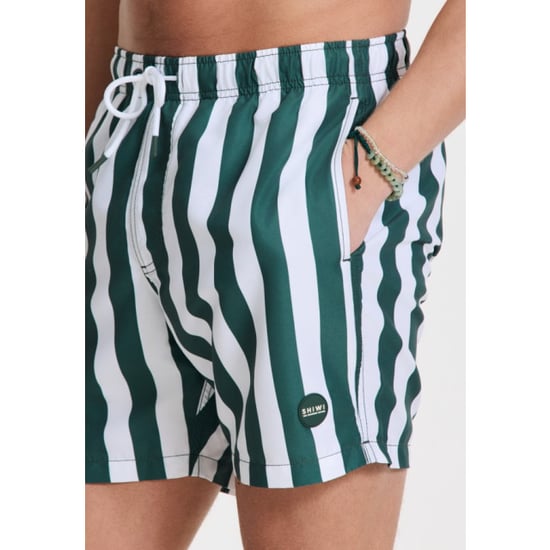 Shiwi 1441100200 broad stripe 7835 green leaf stripe swim short - Image 1