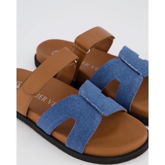 Gibaldi Dames ibiza slipper jeans/bruin - Image 3
